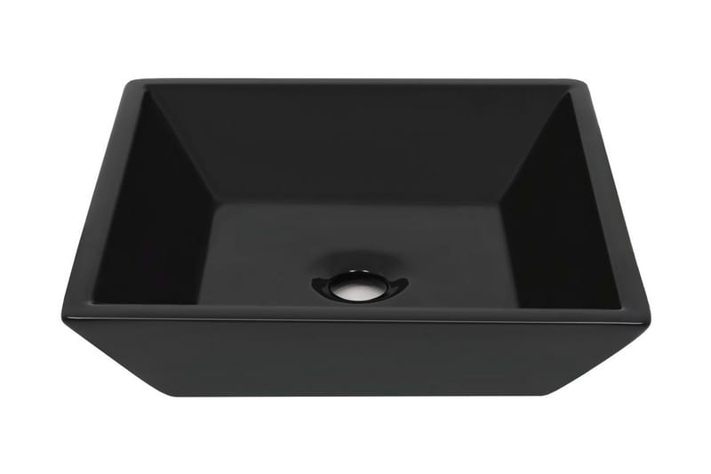 håndvask keramik firkantet sort 41,5 x 41,5 x 12 cm - Sort - Lille håndvask