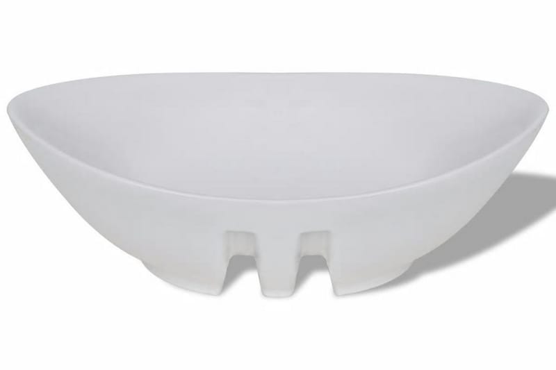 håndvask keramisk oval med overløb 59 x 38,5 cm - Hvid - Hus & renovering - Køkken & bad - Badeværelse - Håndvaske - Lille håndvask