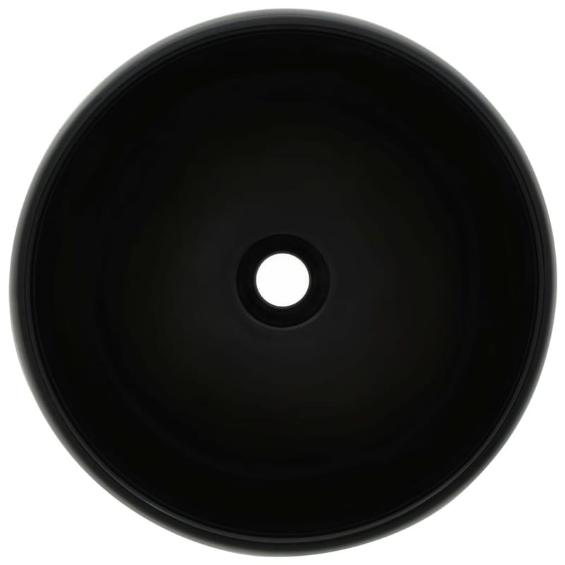 håndvask keramisk rund sort 40 x 15 cm - Sort - Lille håndvask