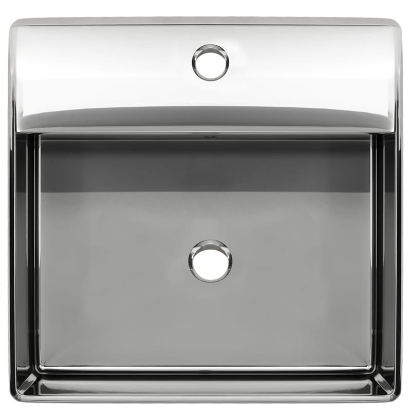håndvask med overløb 41 x 41 x 15 cm keramik sølvfarvet - Sølv - Hus & renovering - Køkken & bad - Badeværelse - Håndvaske - Lille håndvask