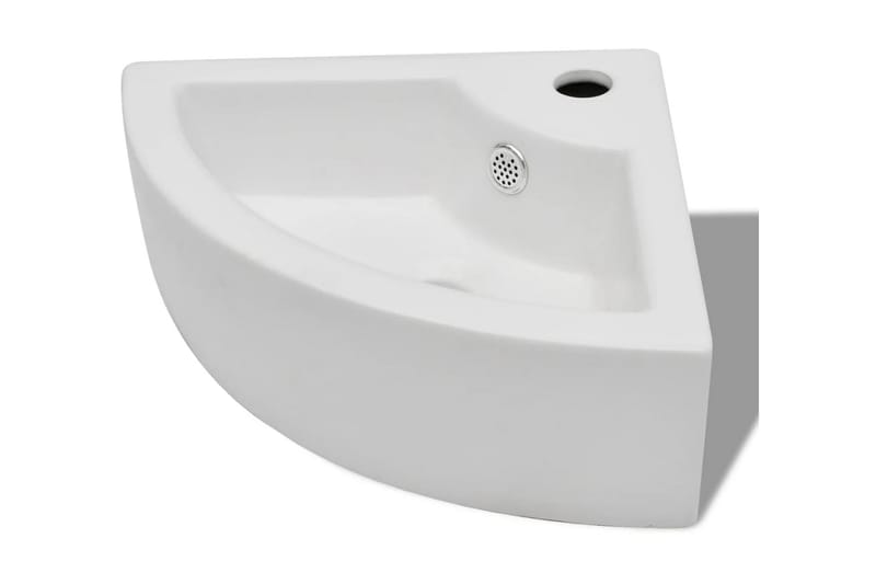 håndvask med overløb 45 x 32 x 12,5 cm hvid - Hvid - Lille håndvask
