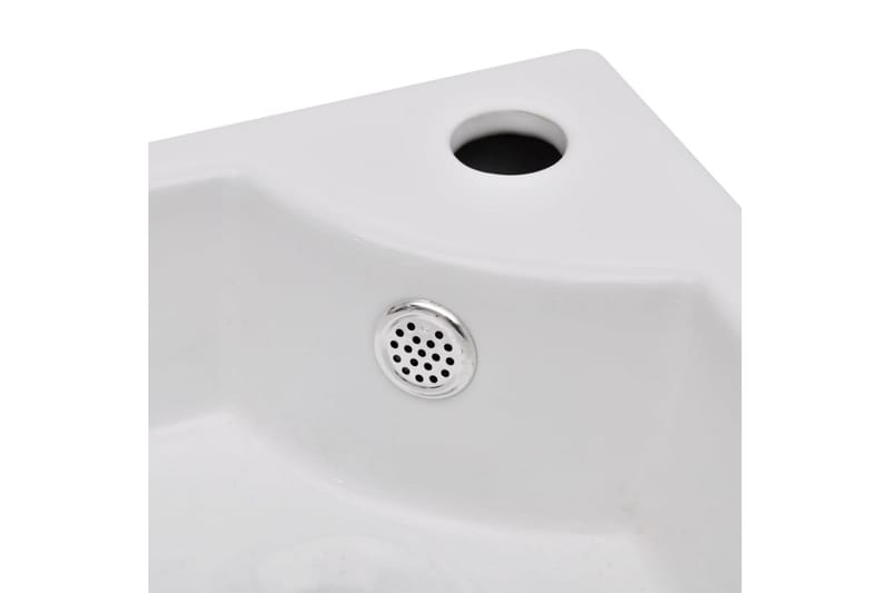håndvask med overløb 45 x 32 x 12,5 cm hvid - Hvid - Lille håndvask