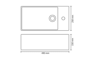 håndvask med overløb 49 x 25 x 15 cm keramik guldfarvet - Guld - Hus & renovering - Køkken & bad - Badeværelse - Håndvaske - Lille håndvask