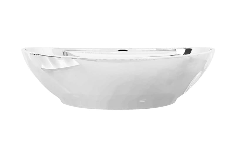 håndvask med overløb 58,5 x 39 x 21 cm keramik sølvfarvet - Sølv - Hus & renovering - Køkken & bad - Badeværelse - Håndvaske - Lille håndvask