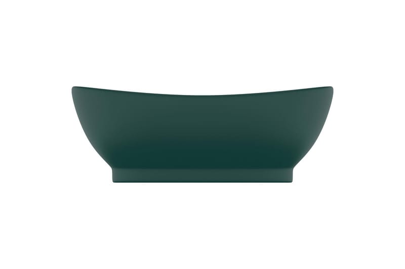 Håndvask Med Overløb 58,5x39 cm Keramik Oval Mat Mørkegrøn - Hus & renovering - Køkken & bad - Badeværelse - Håndvaske - Lille håndvask