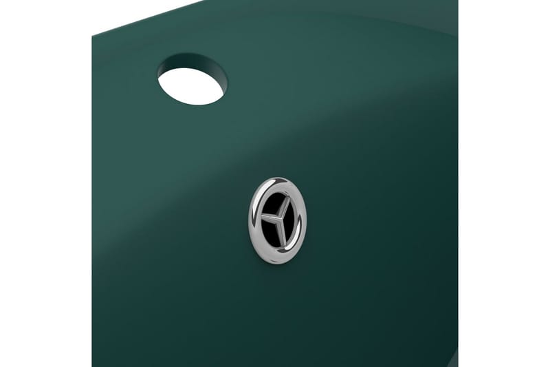 Håndvask Med Overløb 58,5x39 cm Keramik Oval Mat Mørkegrøn - Hus & renovering - Køkken & bad - Badeværelse - Håndvaske - Lille håndvask