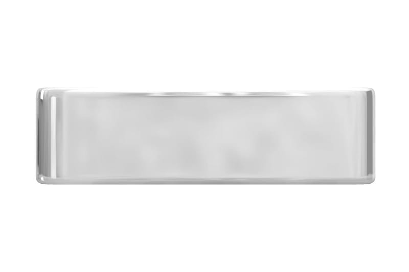 håndvask med vandhanehul 48x37x13,5 cm keramik sølvfarvet - Sølv - Lille håndvask