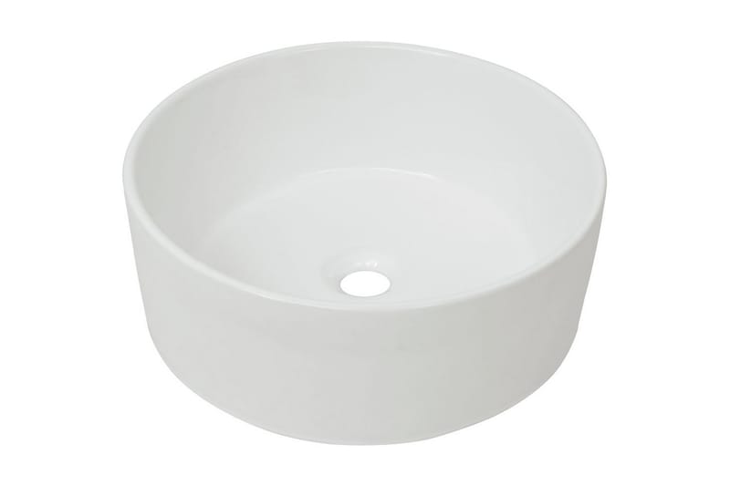 håndvask rund keramik 40x15 cm hvid - Hvid - Lille håndvask