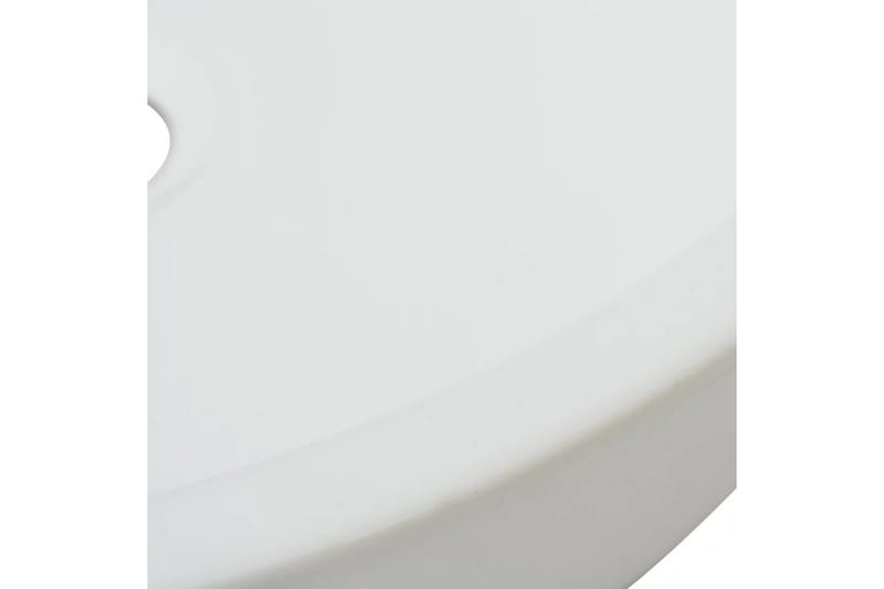 håndvask rund keramik 42x12 cm hvid - Hvid - Lille håndvask