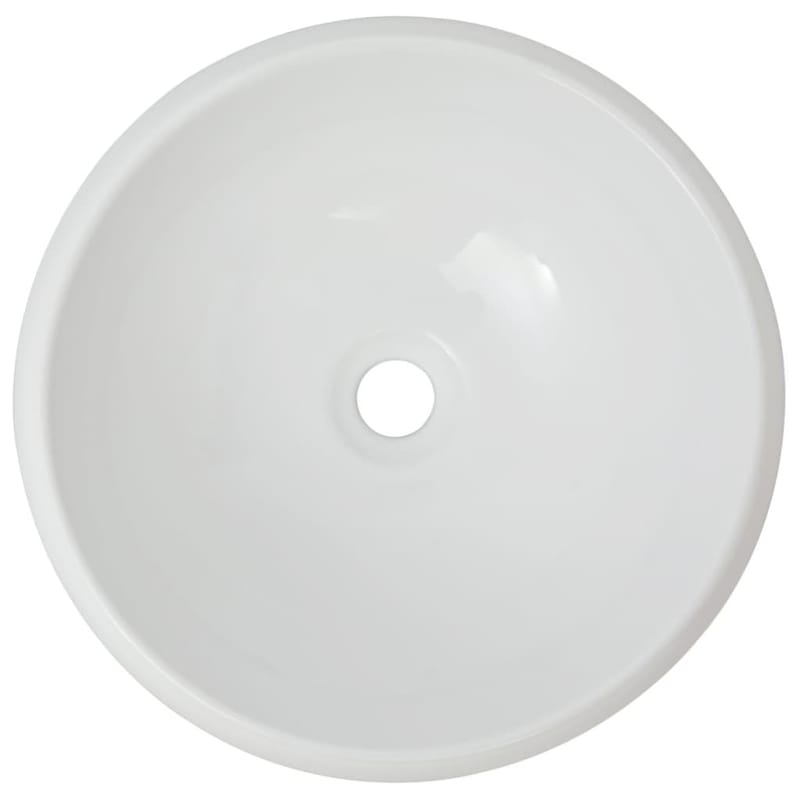 håndvask rund keramik hvid 40 x 15 cm - Hvid - Lille håndvask