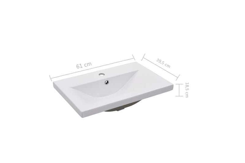 indbygget håndvask 61x39,5x18,5 cm keramisk hvid - Hvid - Hus & renovering - Køkken & bad - Badeværelse - Håndvaske - Lille håndvask