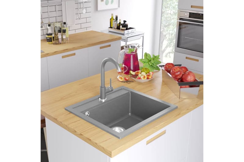 køkkenvask enkelt vask granit grå - Grå - Lille håndvask
