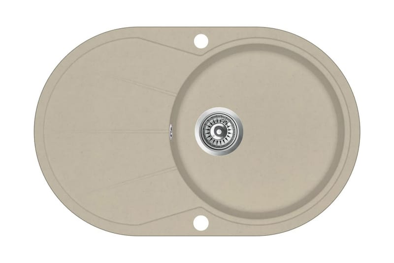 køkkenvask granit enkelt vask oval beige - Beige - Lille håndvask