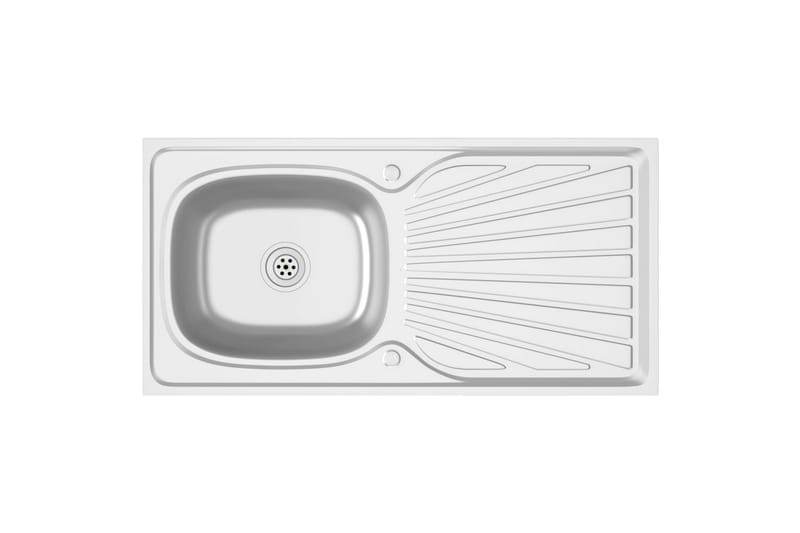 køkkenvask med afløbssæt 1000x500x155 mm rustfrit stål - Sølv - Lille håndvask