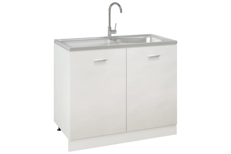 køkkenvask med afløbssæt 1000x500x155 mm rustfrit stål - Sølv - Lille håndvask