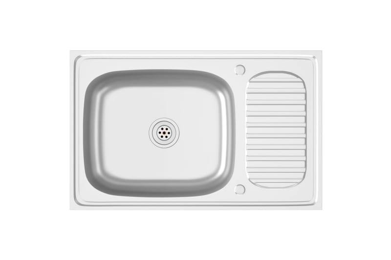 køkkenvask med afløbssæt 800x500x155 mm rustfrit stål - Sølv - Hus & renovering - Køkken & bad - Badeværelse - Håndvaske - Lille håndvask