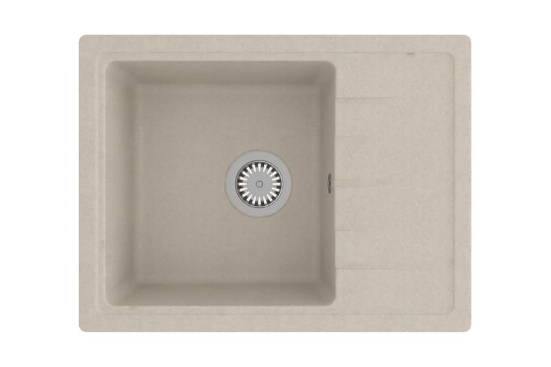 Køkkenvask Med Overløbshul Oval Granit Beige - Beige - Lille håndvask
