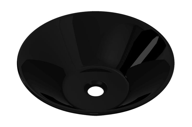 keramisk badeværelsesvask sort rund - Sort - Lille håndvask