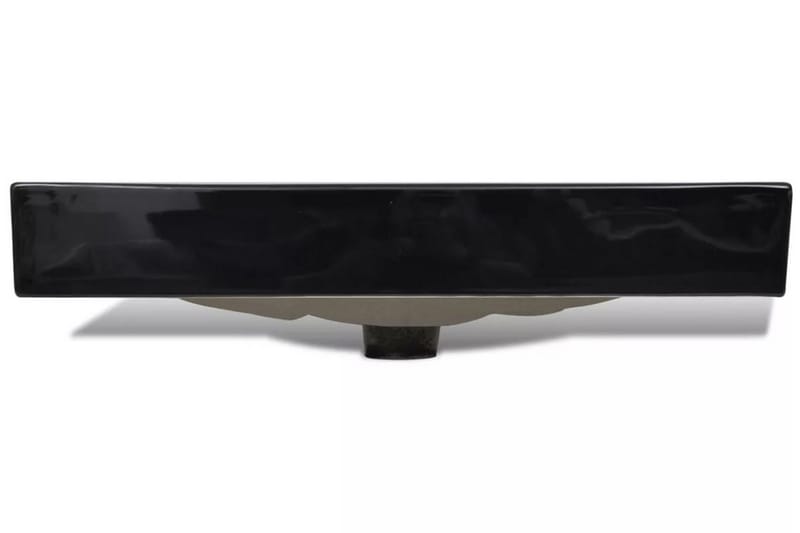Keramisk firkantet håndvask m. hanehul 60x46 cm - Sort - Hus & renovering - Køkken & bad - Badeværelse - Håndvaske - Lille håndvask