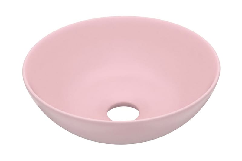 Keramisk Håndvask Til Badeværelse Rund Mat Pink - Hus & renovering - Køkken & bad - Badeværelse - Håndvaske - Lille håndvask