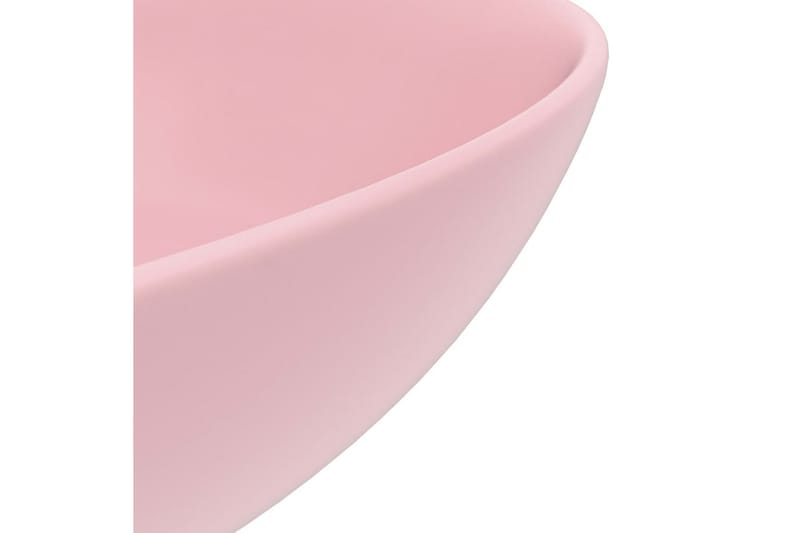 Keramisk Håndvask Til Badeværelse Rund Mat Pink - Lille håndvask