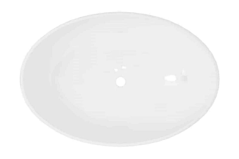 keramisk luksushåndvask oval hvid 40 x 33 cm - Hvid - Hus & renovering - Køkken & bad - Badeværelse - Håndvaske - Lille håndvask