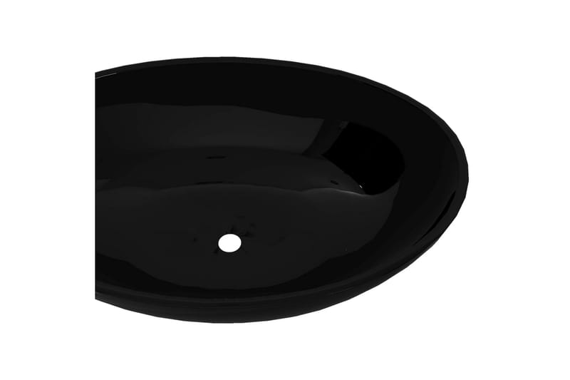 keramisk luksushåndvask oval sort 40 x 33 cm - Sort - Lille håndvask