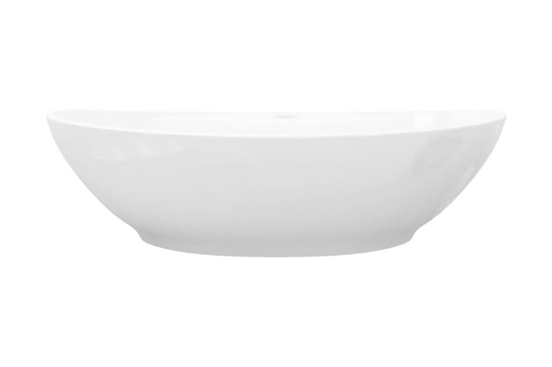 keramisk oval håndvask m. overløb og hul til hane - Hvid - Hus & renovering - Køkken & bad - Badeværelse - Håndvaske - Lille håndvask