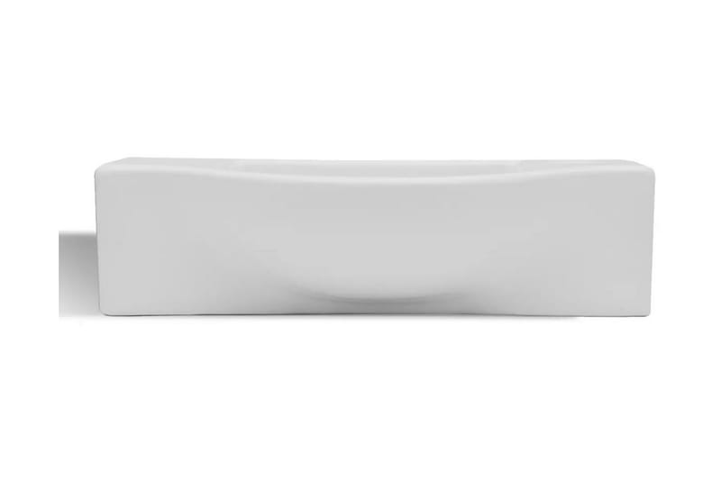 Keramisk vask overløb hanehul hvid - Hvid - Lille håndvask