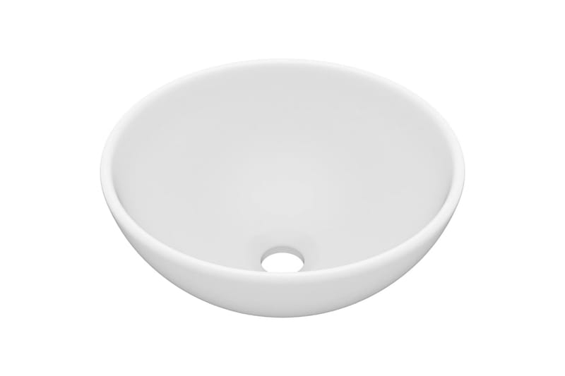 Luksuriøs Badeværelsesvask 32,5x14cm Rund Keramisk Mat Hvid - Hus & renovering - Køkken & bad - Badeværelse - Håndvaske - Lille håndvask