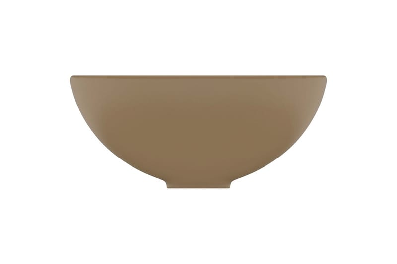 Luksuriøs Håndvask 32,5x14 cm Rund Keramisk Mat Cremefarvet - Hus & renovering - Køkken & bad - Badeværelse - Håndvaske - Lille håndvask