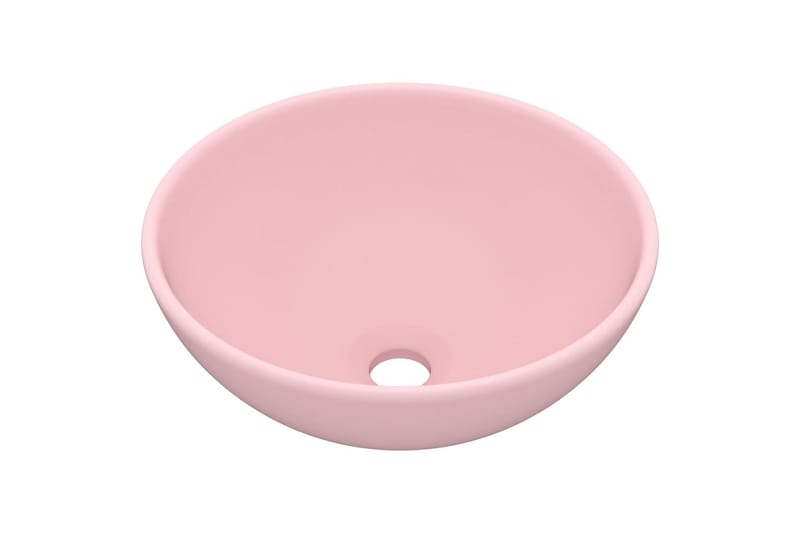 Luksuriøs Håndvask 32,5x14 cm Rund Keramisk Mat Lyserød - Hus & renovering - Køkken & bad - Badeværelse - Håndvaske - Lille håndvask
