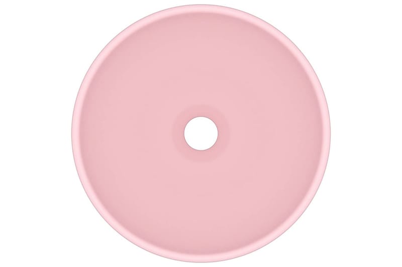 Luksuriøs Håndvask 32,5x14 cm Rund Keramisk Mat Lyserød - Hus & renovering - Køkken & bad - Badeværelse - Håndvaske - Lille håndvask