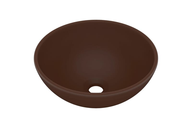 Luksuriøs Håndvask 32,5x14 cm Rund Keramisk Mat Mørkebrun - Hus & renovering - Køkken & bad - Badeværelse - Håndvaske - Lille håndvask