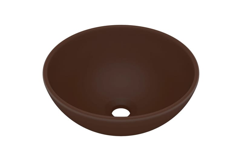Luksuriøs Håndvask 32,5x14 cm Rund Keramisk Mat Mørkebrun - Lille håndvask