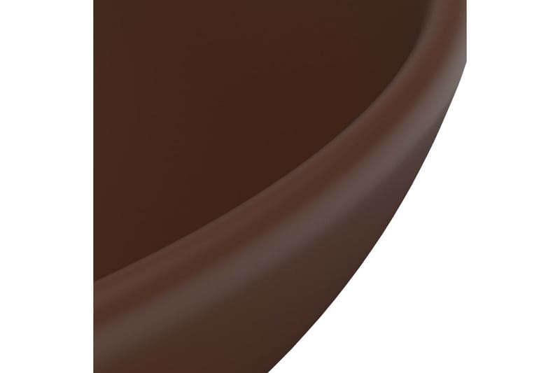 Luksuriøs Håndvask 32,5x14 cm Rund Keramisk Mat Mørkebrun - Lille håndvask