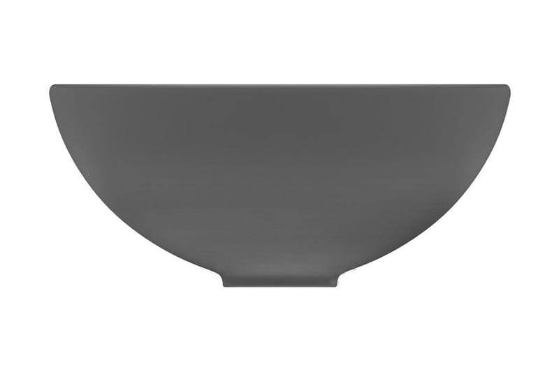 Luksuriøs Håndvask 32,5x14 cm Rund Keramisk Mat Mørkegrå - Lille håndvask