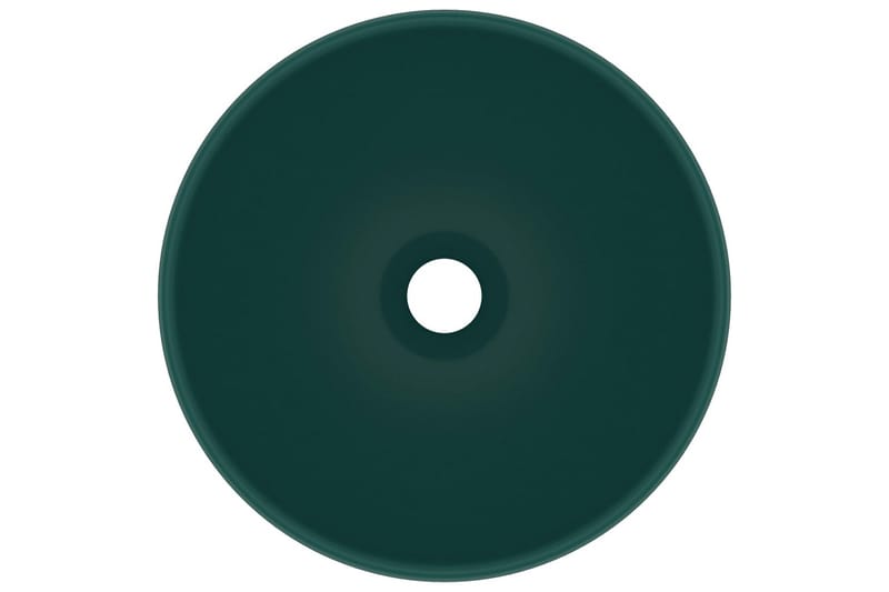 Luksuriøs Håndvask 32,5x14 cm Rund Keramisk Mat Mørkegrøn - Lille håndvask