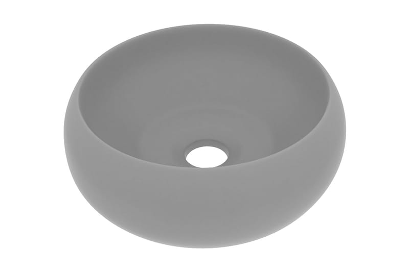 Luksuriøs Håndvask 40x15 cm Rund Keramik Mat Lysegrå - Hus & renovering - Køkken & bad - Badeværelse - Håndvaske - Lille håndvask