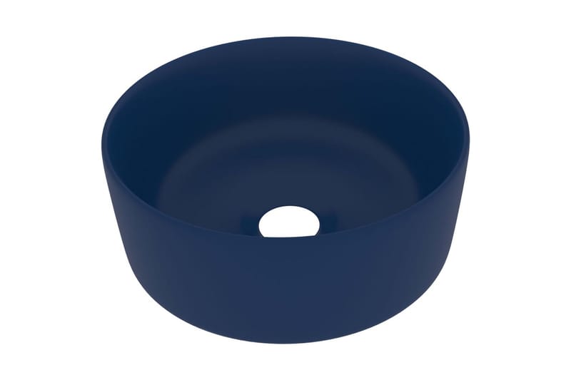 Luksuriøs Håndvask 40x15 cm Rund Keramik Mat Mørkeblå - Lille håndvask