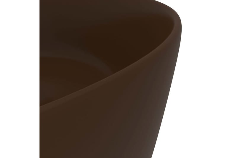 Luksuriøs Håndvask 40x15 cm Rund Keramik Mat Mørkebrun - Hus & renovering - Køkken & bad - Badeværelse - Håndvaske - Lille håndvask