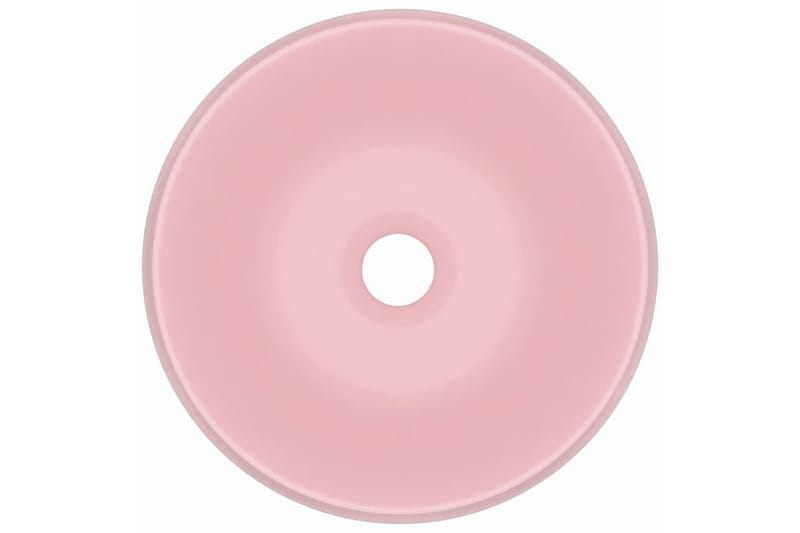Luksuriøs Håndvask 40x15 cm Rund Keramisk Mat Pink - Lille håndvask