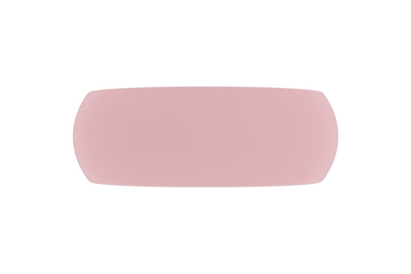 Luksuriøs Håndvask 40x15 cm Rund Keramisk Mat Pink - Lille håndvask