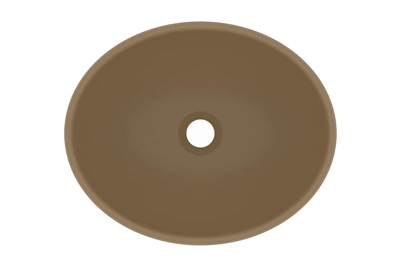 Luksuriøs Håndvask 40x33 cm Keramisk Oval Mat Cremefarvet - Lille håndvask