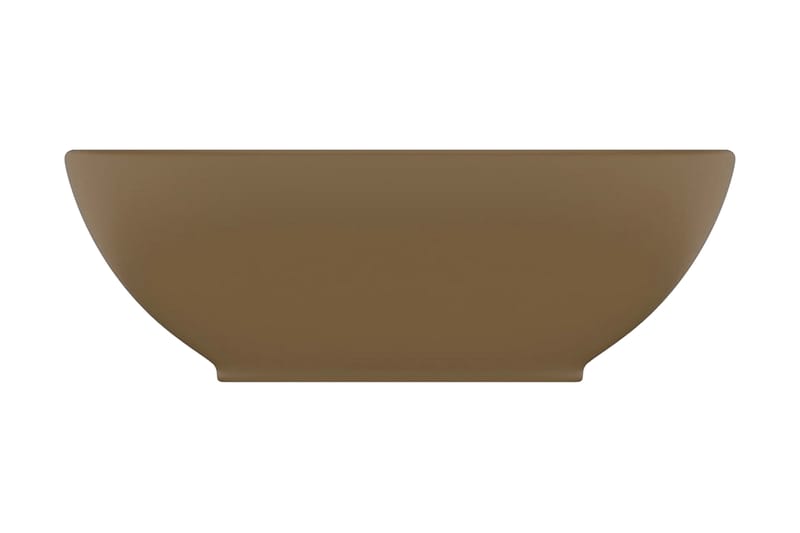 Luksuriøs Håndvask 40x33 cm Keramisk Oval Mat Cremefarvet - Hus & renovering - Køkken & bad - Badeværelse - Håndvaske - Lille håndvask