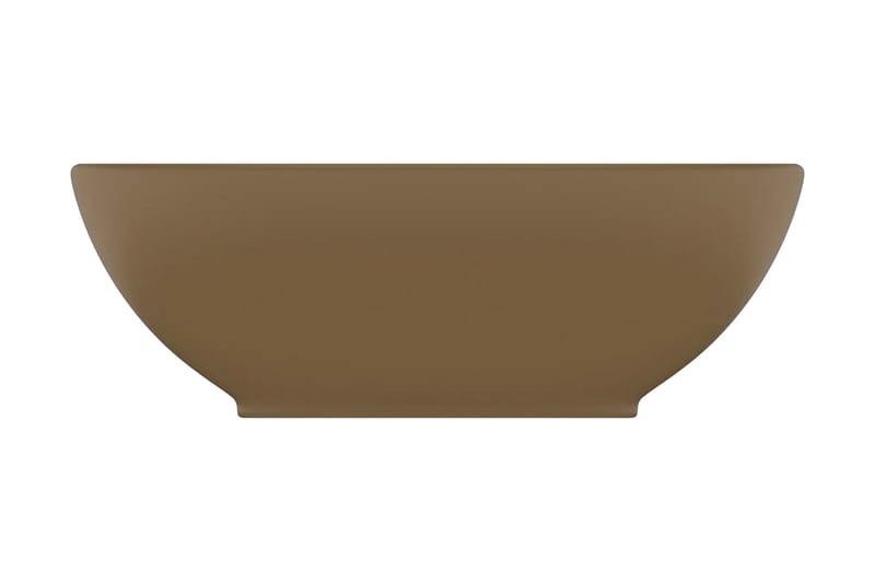 Luksuriøs Håndvask 40x33 cm Keramisk Oval Mat Cremefarvet - Lille håndvask