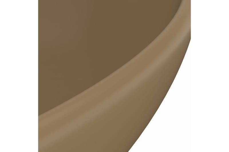 Luksuriøs Håndvask 40x33 cm Keramisk Oval Mat Cremefarvet - Hus & renovering - Køkken & bad - Badeværelse - Håndvaske - Lille håndvask