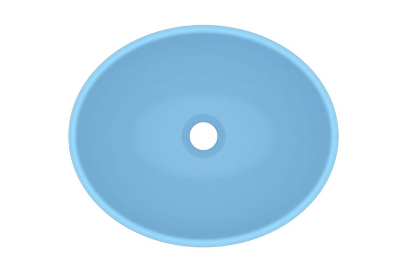 Luksuriøs Håndvask 40x33 cm Keramisk Oval Mat Lyseblå - Lille håndvask