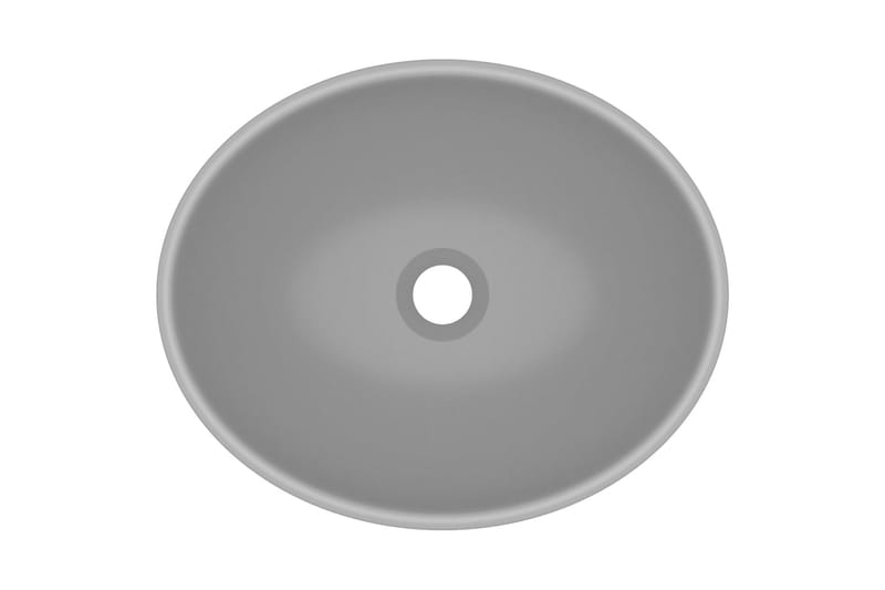 Luksuriøs Håndvask 40x33 cm Keramisk Oval Mat Lysegrå - Hus & renovering - Køkken & bad - Badeværelse - Håndvaske - Lille håndvask
