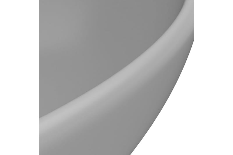 Luksuriøs Håndvask 40x33 cm Keramisk Oval Mat Lysegrå - Lille håndvask